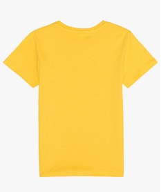 tee-shirt garcon uni a manches courtes jaune6287901_2