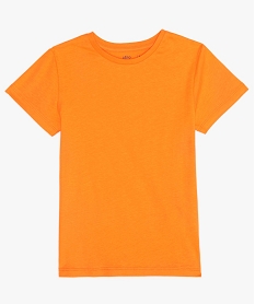 GEMO Tee-shirt garçon uni à manches courtes Orange