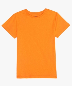 GEMO Tee-shirt garçon uni à manches courtes orange standard