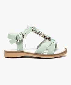 nu-pieds avec motifs fleuris sur le dessus vert6289601_1