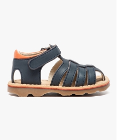 sandales en cuir avec fermeture scratch bleu6289701_1