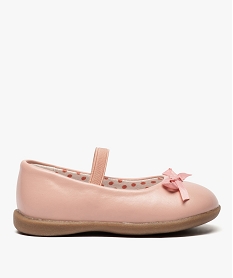 GEMO Ballerines bébé avec petit nœud et élastique de maintien Rose