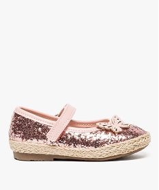 GEMO Babies à paillettes avec semelle en corde tressée Rose