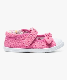 tennis bebe fille en toile et noeud sur le dessus rose baskets et tennis6292401_1