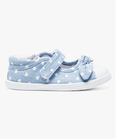 tennis bebe fille en toile et noeud sur le dessus bleu6292501_1