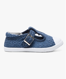 chaussure salomes en textile avec doublure a motifs bleu6292701_1