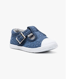 chaussure salomes en textile avec doublure a motifs bleu6292701_2