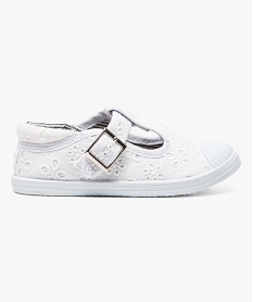 chaussure salomes en textile avec doublure a motifs blanc baskets et tennis6292801_1