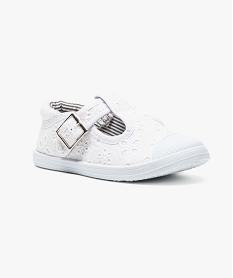 chaussure salomes en textile avec doublure a motifs blanc baskets et tennis6292801_2
