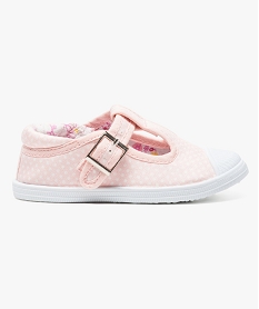 GEMO Chaussure salomés en textile avec doublure à motifs rose standard
