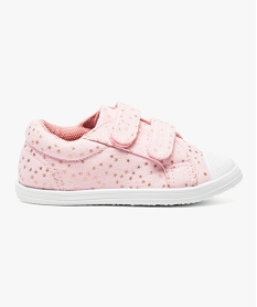CHAUSSURE SPORT BLANC/ROSE. TOILE ROSE