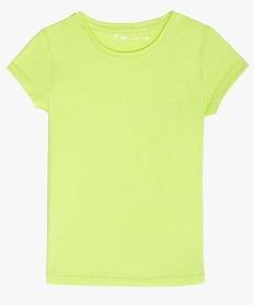 GEMO Tee-shirt fille uni à manches courtes Vert