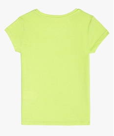 tee-shirt fille uni a manches courtes en coton vert6297201_3