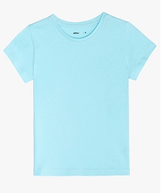 tee-shirt fille uni a manches courtes bleu6297301_1