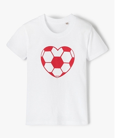 GEMO Tee-shirt fille motif fantaisie football Blanc