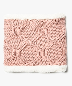 GEMO Snood à grosse maille fantaisie et fil lurex Rose