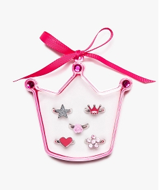 GEMO Coffret de bagues fille ajustables Rose