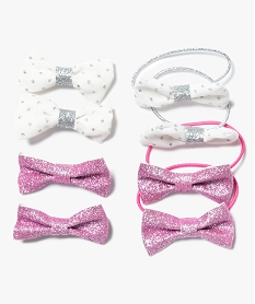 GEMO Lot daccessoires pour cheveux : barrettes et élastiques Multicolore