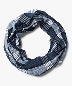 GEMO Foulard snood à carreaux Bleu