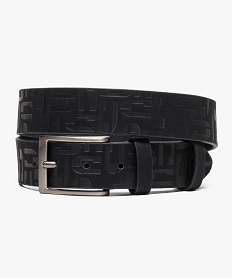 GEMO Ceinture avec motifs bas relief et boucle métal Noir