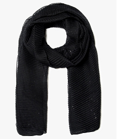foulard uni paillete en maille gaufree noir6343401_1