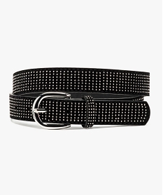 GEMO Ceinture à strass avec boucle métallique Noir