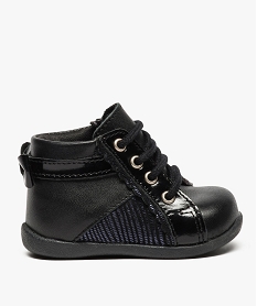 chaussures premiers pas bebe fille fermeture a lacets noir chaussures de parc6353901_1