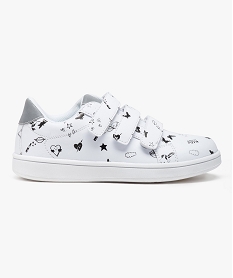 GEMO Baskets à motifs fermeture à scratchs blanc vif