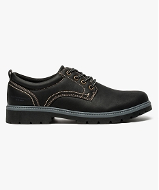 GEMO Derbies aspect cuir semelles crantées Noir