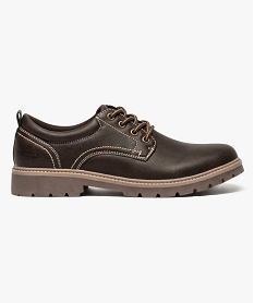 derbies aspect cuir semelles crantees brun6394701_1