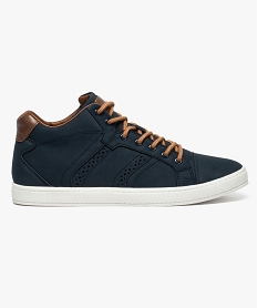 baskets montantes aspect nubuck fermeture lacets bleu6403501_1