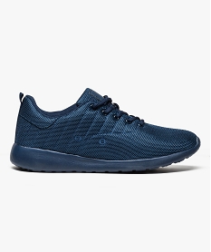 GEMO Baskets homme en toile avec semelle ultra légère Bleu