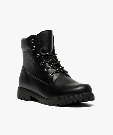boots aspect cuir avec semelle crantee noir6408301_2