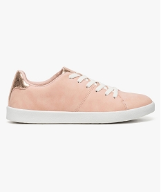 GEMO Baskets basses unies à lacets rose standard