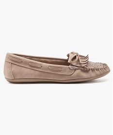 mocassins femme souples avec motifs metalliques sur le dessus beige mocassins6422901_1