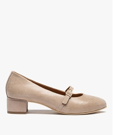 GEMO Escarpins femme à fine bride dessus cuir uni – Pierre Cardin D beige standard