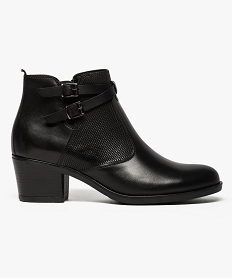 GEMO Boots en cuir avec brides au niveau de la cheville noir standard