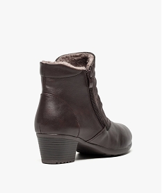 boots femme confort a talon avec doublure douce brun bottines et boots6451101_4