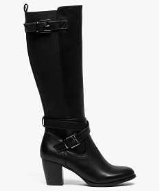 bottes bi-matieres avec boucles sur le cote noir6457501_1