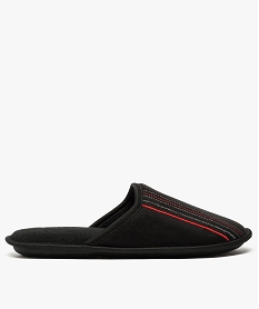 GEMO Chaussons homme forme mules avec semelle intérieure polaire Noir