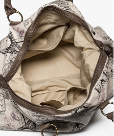 sac week-end textile et simili-cuir beige sacs a dos et sacs de voyage6489101_3