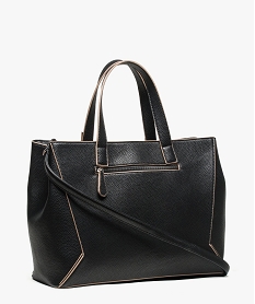 sac cabas double compartiment en faux-cuir noir6494101_2