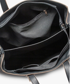 sac cabas double compartiment en faux-cuir noir6494101_3