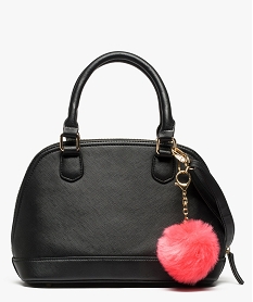 sac a main rigide texture a pompon noir6497501_1