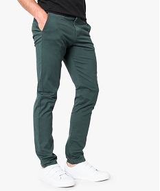 GEMO Pantalon homme chino coupe slim Vert