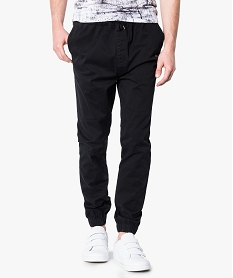 pantalon jogger en toile noir6517101_1