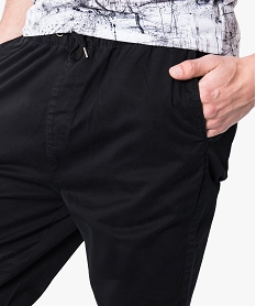 pantalon jogger en toile noir pantalons de costume6517101_2