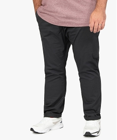 GEMO Pantalon homme grande taille chino en stretch coupe straignt Gris