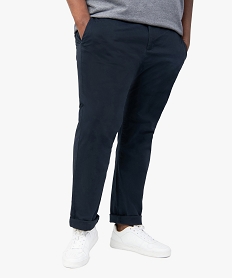 GEMO Pantalon homme grande taille chino en stretch coupe straignt Bleu