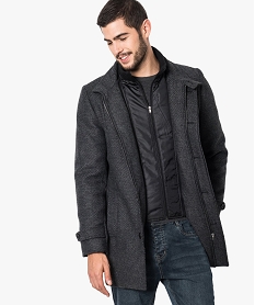 GEMO Manteau droit avec parementure amovible Gris